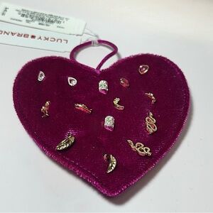 NWT Lucky Brand 7 Pair Stud Earring Set Hypoallergenic + Dust bag & Velvet Heart